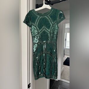 Lulus Spread Your Shine Emerald Green Sequin Dress